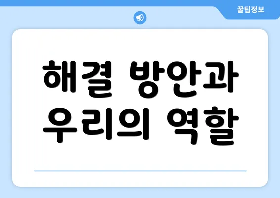 해결 방안과 우리의 역할
