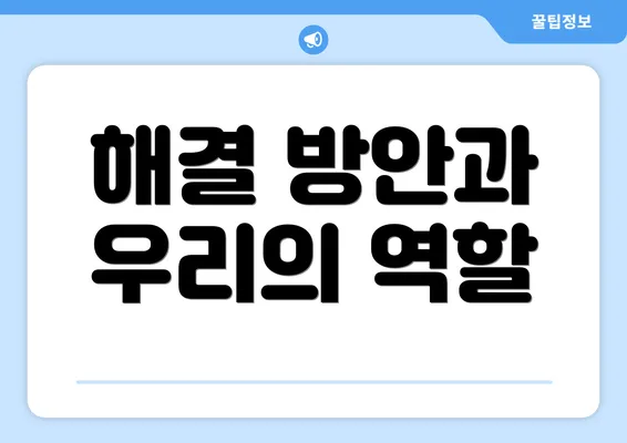 해결 방안과 우리의 역할