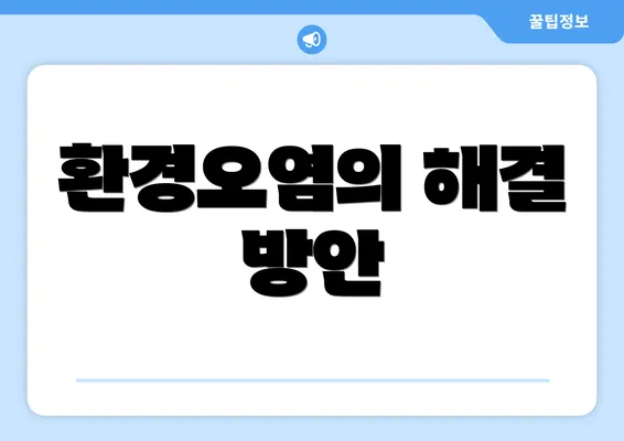 환경오염의 해결 방안