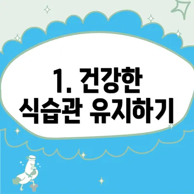 1. 건강한 식습관 유지하기
