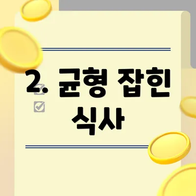 2. 균형 잡힌 식사