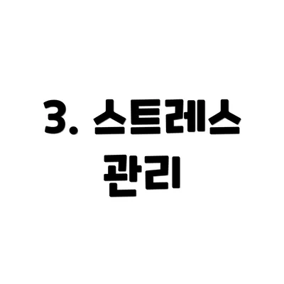 3. 스트레스 관리