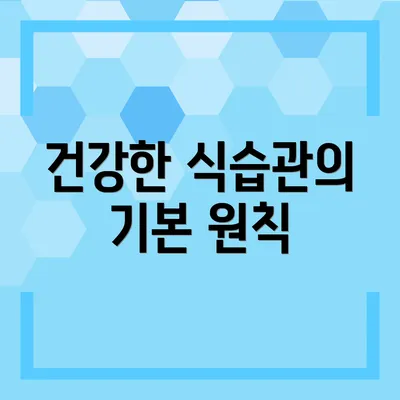 건강한 식습관의 기본 원칙