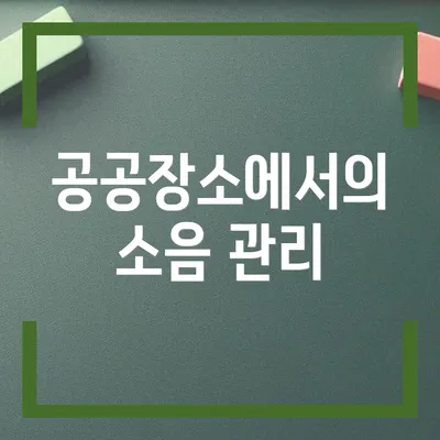공공장소에서의 소음 관리