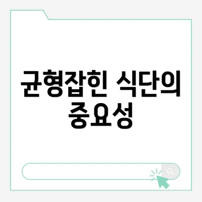균형잡힌 식단의 중요성