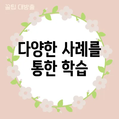 다양한 사례를 통한 학습