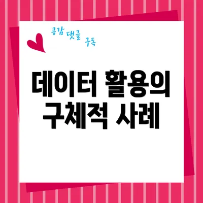 데이터 활용의 구체적 사례
