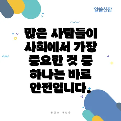 많은 사람들이 사회에서 가장 중요한 것 중 하나는 바로 안전입니다.