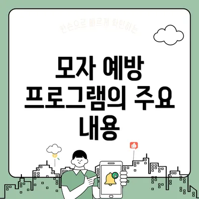모자 예방 프로그램의 주요 내용