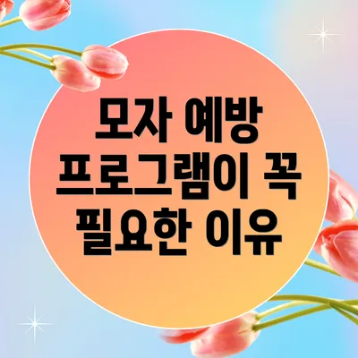 모자 예방 프로그램이 꼭 필요한 이유