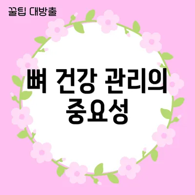 뼈 건강 관리의 중요성