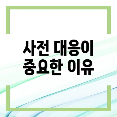 사전 대응이 중요한 이유
