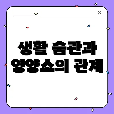 생활 습관과 영양소의 관계