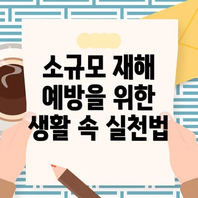 소규모 재해 예방을 위한 생활 속 실천법