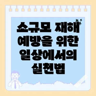 소규모 재해 예방을 위한 일상에서의 실천법