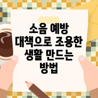 소음 예방 대책으로 조용한 생활 만드는 방법
