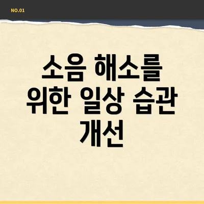 소음 해소를 위한 일상 습관 개선