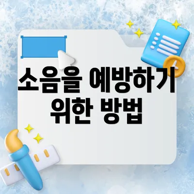 소음을 예방하기 위한 방법