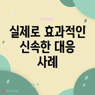 실제로 효과적인 신속한 대응 사례