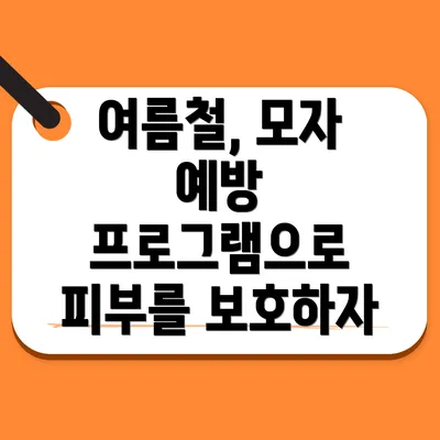여름철, 모자 예방 프로그램으로 피부를 보호하자