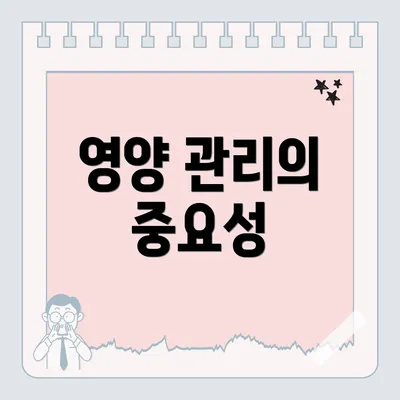 영양 관리의 중요성
