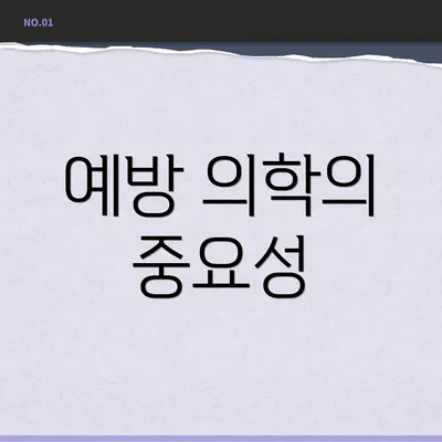 예방 의학의 중요성