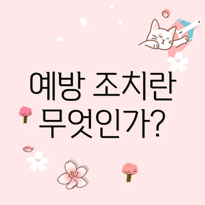 예방 조치란 무엇인가?