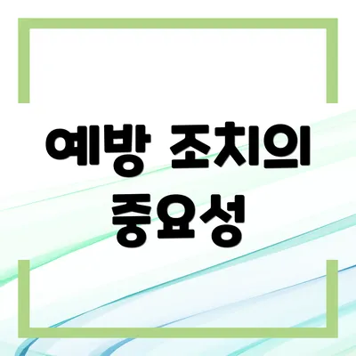예방 조치의 중요성