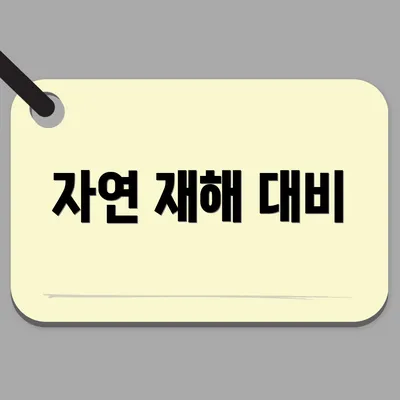 자연 재해 대비