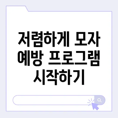 저렴하게 모자 예방 프로그램 시작하기