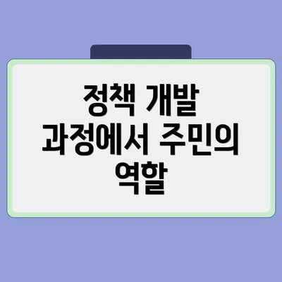 정책 개발 과정에서 주민의 역할