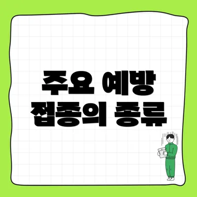 주요 예방 접종의 종류