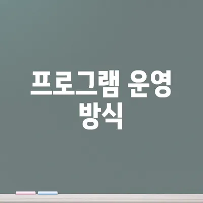 프로그램 운영 방식