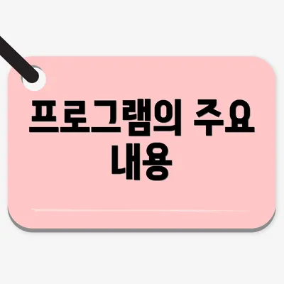 프로그램의 주요 내용