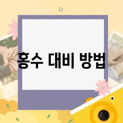 홍수 대비 방법