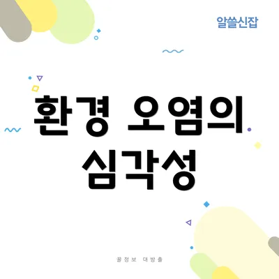 환경 오염의 심각성