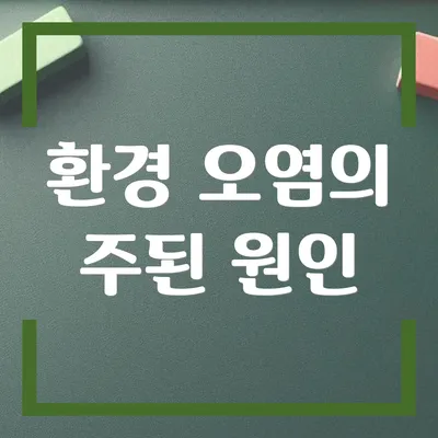 환경 오염의 주된 원인
