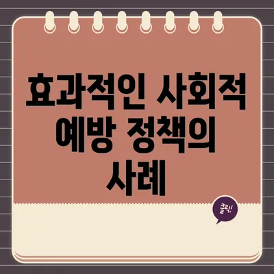 효과적인 사회적 예방 정책의 사례