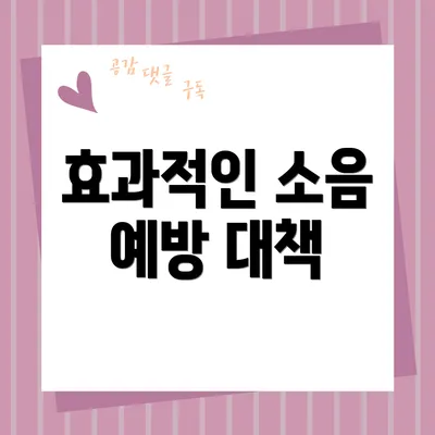 효과적인 소음 예방 대책