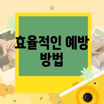 효율적인 예방 방법