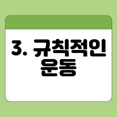 3. 규칙적인 운동