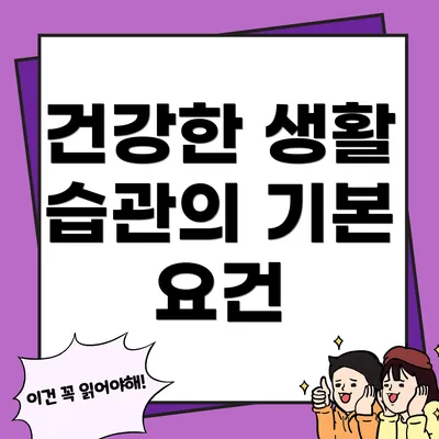 건강한 생활 습관의 기본 요건