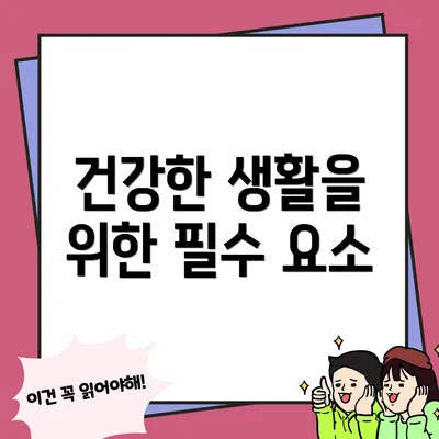 건강한 생활을 위한 필수 요소