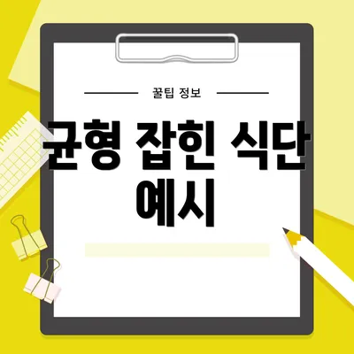 균형 잡힌 식단 예시