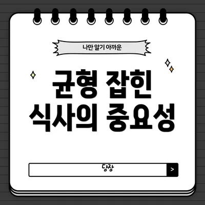 균형 잡힌 식사의 중요성