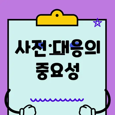 사전 대응의 중요성