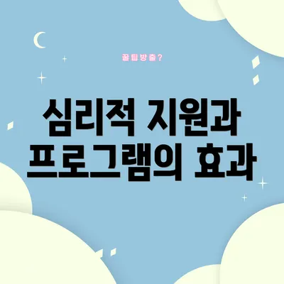 심리적 지원과 프로그램의 효과