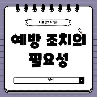 예방 조치의 필요성
