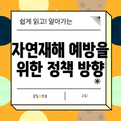 자연재해 예방을 위한 정책 방향