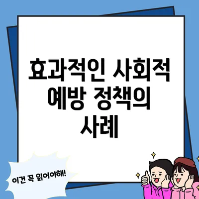 효과적인 사회적 예방 정책의 사례